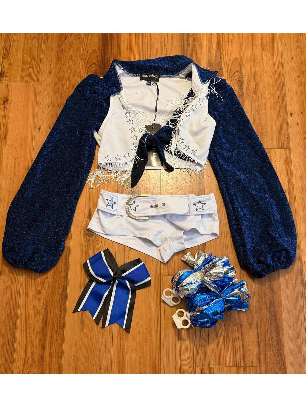 NWT Dolls Kill Lone Star Cheerleader Costume Set Trickz N’ Treatz w/Accessories
